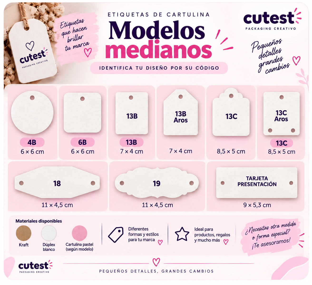 Modelos etiquetas medianas y grandes