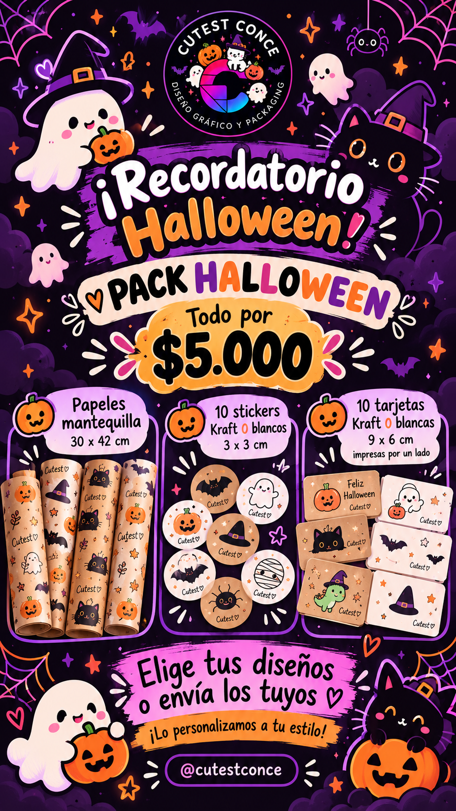 Pack Especial Halloween Cutest Conce por $5.000